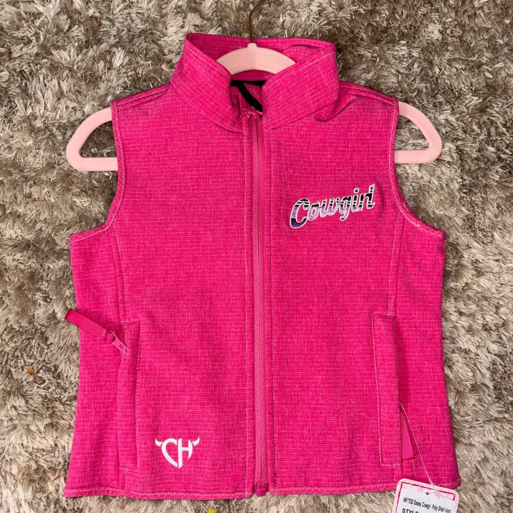 Cowgirl Hardware Girls Toddler Pink Soft Shell Vest